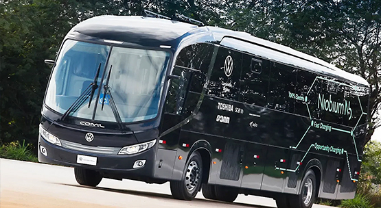 Ônibus elétrico da VW carrega em 10 minutos com bateria de nióbio